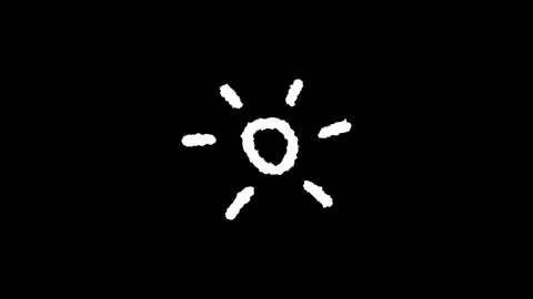 Hand drawn chalk sun doodle animation Stock Footage 330498696