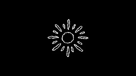 Hand drawn chalk sun doodle animation Stock Footage 330498848