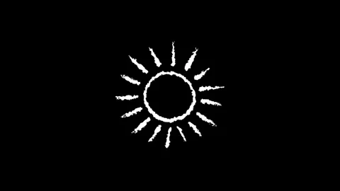 Hand drawn chalk sun doodle animation Stock Footage 330499462