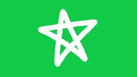 Hand Drawn Chalk Textured Star 2D Animation on Green Screen Stock Footage 336578784