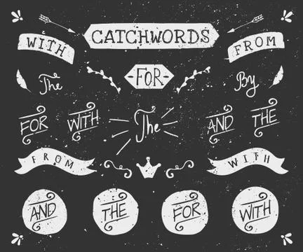 Hand Drawn Chalkboard Catchwords Stock-Illustration