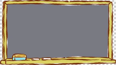 Hand Drawn Chalkboard with Chalk and Eraser Illustration