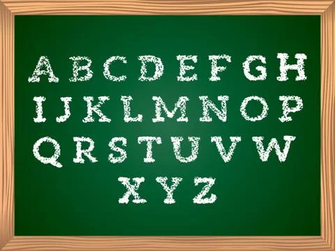 Hand drawn chalkboard font. Stock Illustration
