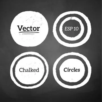 Hand drawn chalked circles Stock Illustration