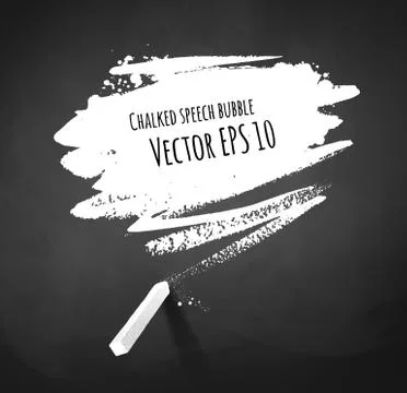 Hand drawn chalked speech bubble Stock Illustration