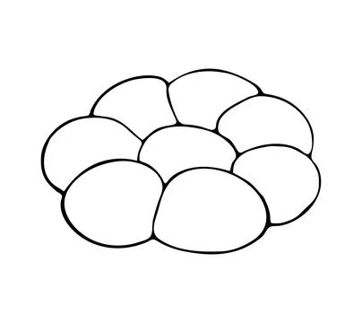 Hand-drawn chamomile bun Stock Illustration
