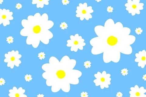 Hand drawn chamomile pattern Stock Illustration