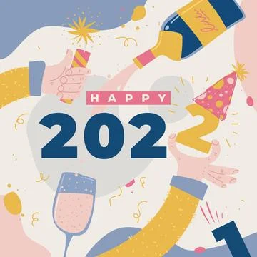 Hand drawn changing year illustration Stock Illustration