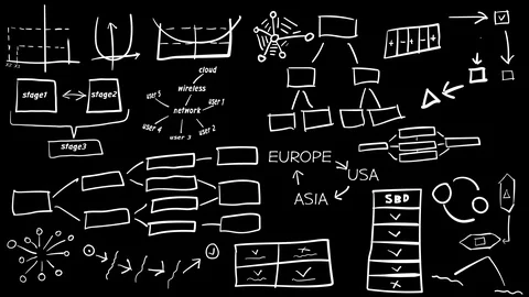 Hand-drawn charts and graphics Stock Footage 106711082