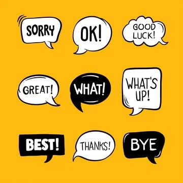 Hand drawn chat bubble vector element Stock Illustration