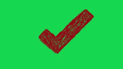 Hand Drawn Check Mark Animation on Green Screen Approved Success Video Overlay Stock Footage 334608653