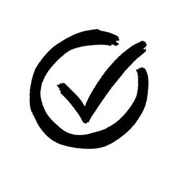 Hand drawn check mark icon Stock Illustration
