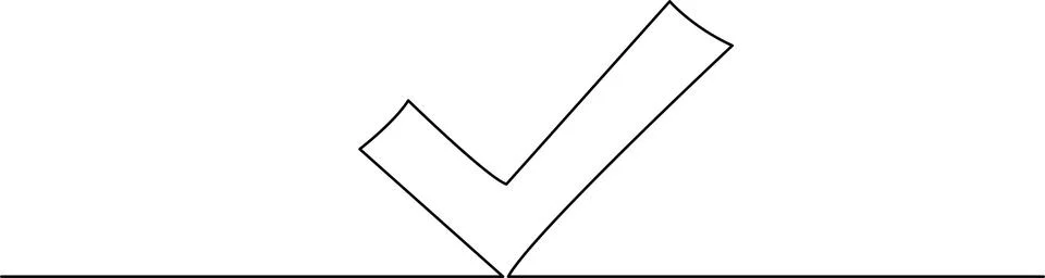 A hand-drawn checkmark symbol in a simple and clean design Vector Stock Illustration