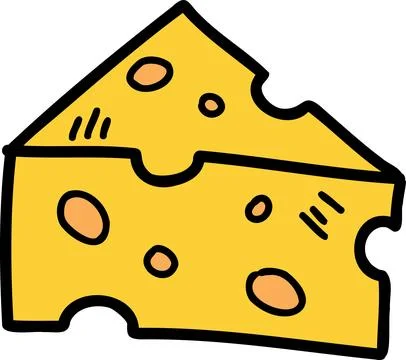 Hand Drawn cheese cubes illustration Stock Illustration