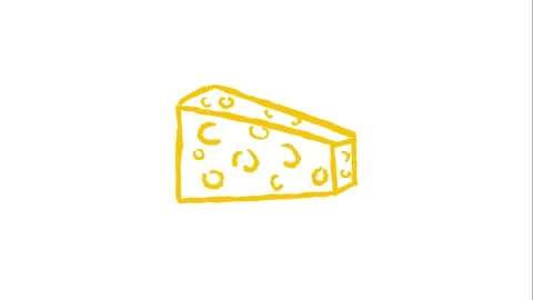 Hand drawn cheese looping animation on white background Stock Footage 340273213