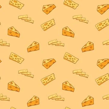 Hand drawn cheese pattern Stock Illustration