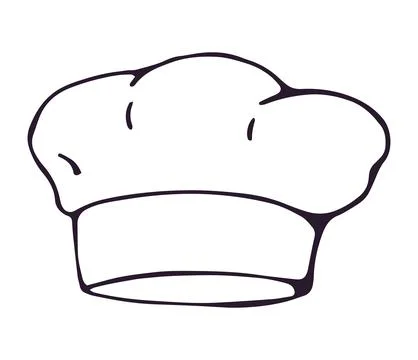 Hand drawn chef hat doodle illustration isolated on white background Stock Illustration