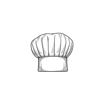 Hand-drawn chef hat sketch icon for culinary and cooking concepts Stock Illustration