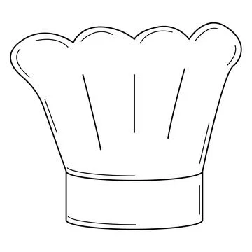 Hand drawn chef's hat. Doodle style. Sketch. Vector. Stock Illustration