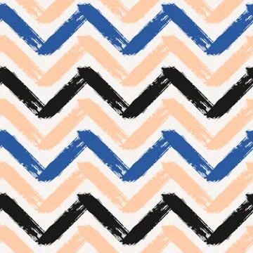 Hand Drawn Chevron Seamless Pattern Stock Illustration