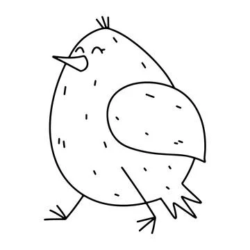Hand drawn chick icon in doodle style. Cartoon chick vector icon for web desi Stock Illustration