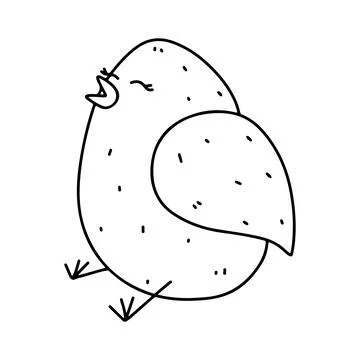 Hand drawn chick icon in doodle style. Cartoon chick vector icon for web de.. Stock Illustration