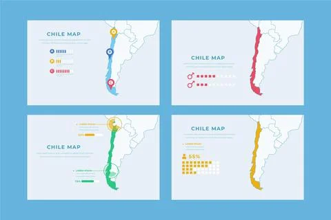Hand-drawn chile map infographic Stock Illustration