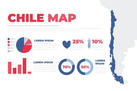 Hand drawn chile map infographic Stock Illustration