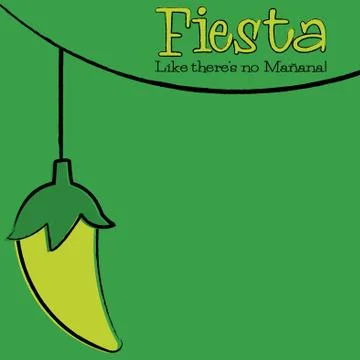 Hand Drawn chili pepper string card in vector format. Stock Illustration