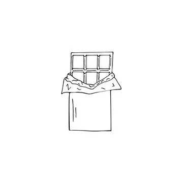 Hand-drawn chocolate bar Stock Illustration