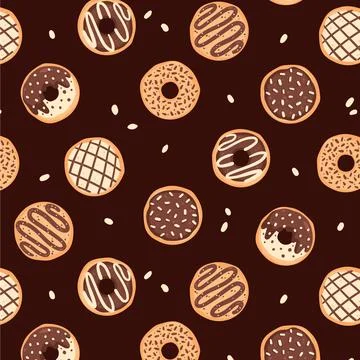 Hand drawn chocolate pattern design Stock Illustration