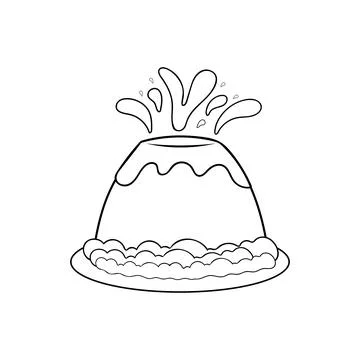 Hand drawn chocolate pudding volcano Mascot Character Vector illustration c.. Stock Illustration