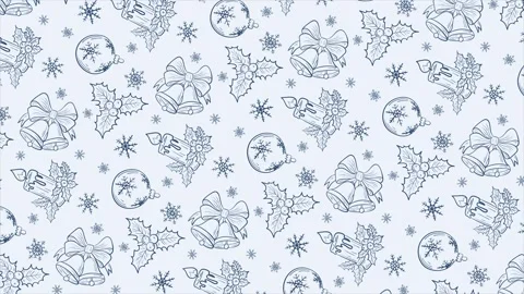 Hand drawn Christmas background on a seamless loop Stock Footage 321766811