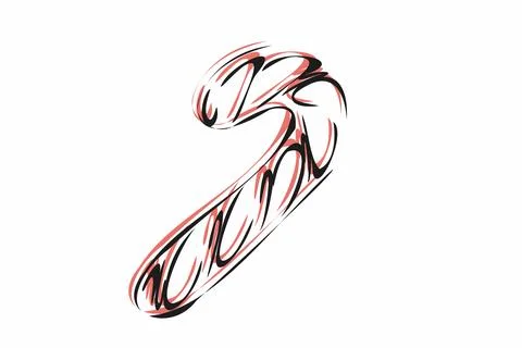 Hand Drawn Christmas Candy Cane Vector Illustration Stock Illustration