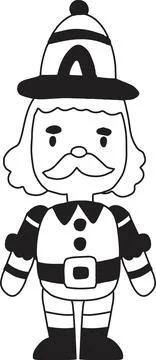 Hand Drawn Christmas Nutcracker guard illustration Stock Illustration
