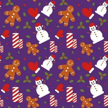 Hand drawn christmas pattern design background. Vector. Stock Illustration