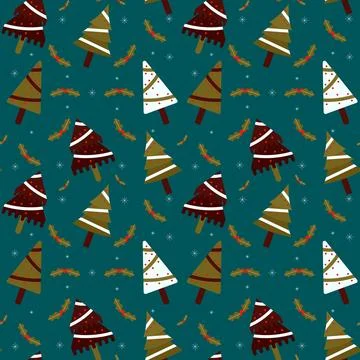 Hand drawn christmas pattern design background. Vector. 스톡 일러스트