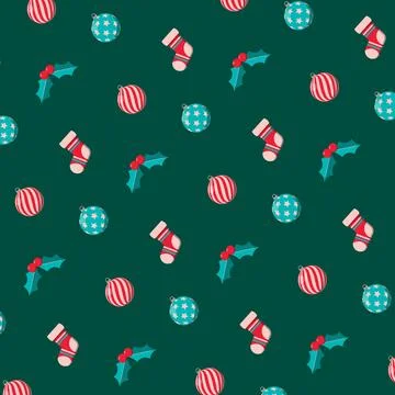Hand drawn christmas pattern design background. Vector. Stock Illustration