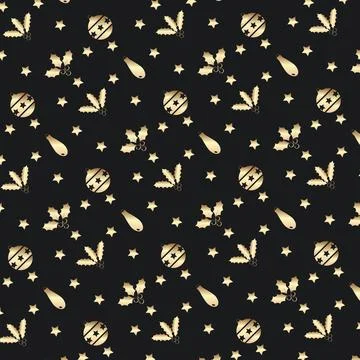 Hand drawn christmas pattern design background. Vector. Stock Illustration