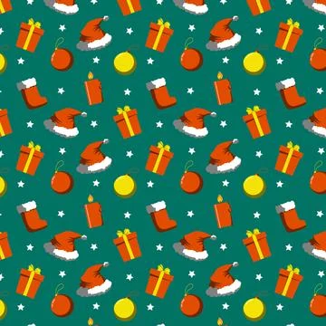 Hand drawn christmas pattern design background. Vector. Illustrazione stock