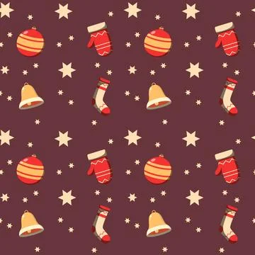 Hand drawn christmas pattern design background. Vector. Illustrazione stock