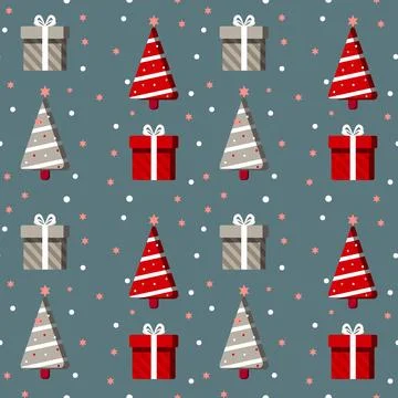 Hand drawn christmas pattern design background. Vector. Illustrazione stock