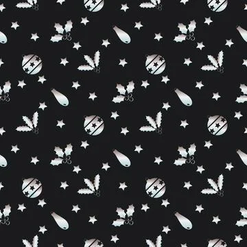 Hand drawn christmas pattern design background. Vector. Stock Illustration