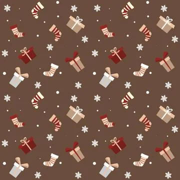 Hand drawn christmas pattern design background. Vector. Stock Illustration