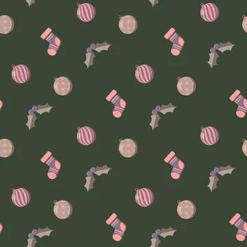 Hand drawn christmas pattern design background. Vector. Illustrazione stock