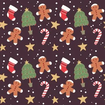 Hand drawn christmas pattern design background. Vector. Illustrazione stock