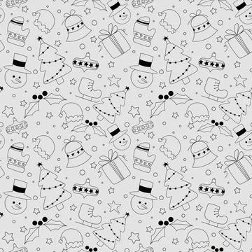 Hand drawn christmas pattern design background. Vector. Illustrazione stock