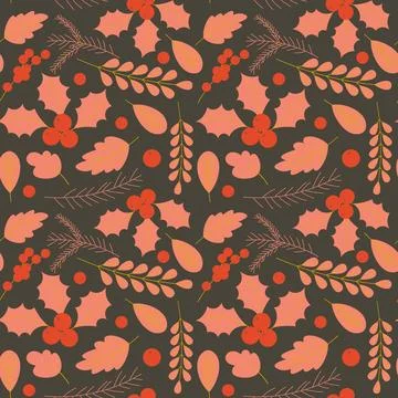 Hand drawn christmas pattern design background. Vector. Stock Illustration
