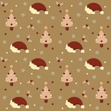 Hand drawn christmas pattern design background. Vector. Illustrazione stock