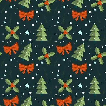Hand drawn christmas pattern design background. Stock Illustration